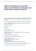 PMH-C PSI Medications and CAM - 2023 course (Slides for medication and CAM sections) Already Passed!!