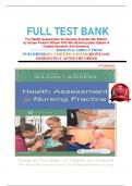 FULL TEST BANK For Health Assessment for Nursing Practice 6th Edition by Susan Fickertt Wilson PhD RN (Author)Latest Update A Graded Question And Answers.  
