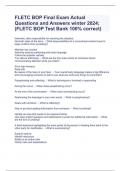 FLETC BOP Final Exam Actual Questions and Answers winter 2024;(FLETC BOP Test Bank 100% correct)