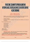NUR 2407 PHARMACOLOGY FINAL EXAM 2 STUDY GUIDE