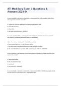 ATI Med Surg Exam 3 Questions & Answers 2023-24