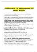 CCM Exam prep - all topics Questions With Correct Answers
