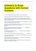 Esthetics 2c Exam Questions with Correct Answers