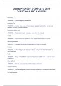 ENTREPRENEUR COMPLETE 2024 QUESTIONS AND ANSWER