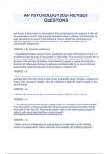 AP PSYCHOLOGY 2024 REVISED QUESTIONS AND ANSWERED