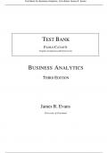Test Bank for Business Analytics, 3rd edition James R. Evans A+