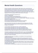 Mental Health Questions&period;Revisions with questions and answers