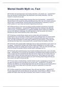 Mental Health Myth vs&period; Fact&period;Lessons of MENTAL with exams and answers