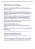 Mental Health Med Surg&period;Assignments with questions and answers
