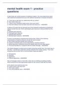 mental health exam 1 - practice questions&period;All the answers are correct