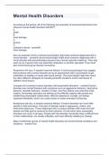 Mental Health Disorders&period;Fundamental questions with strong answers