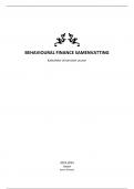 Samenvatting - Behavioural Finance KUL &lpar;D0O82A&rpar;