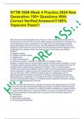 SYTM 6508 Week 4 Practice 2024 Latest New Generation 75&plus;Questions With Verified Correct Answers 100&percnt; Graded A&plus; Topscore&excl;&excl;&excl;Pass&excl;&excl;&excl;