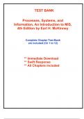 Test Bank for Processes, Systems, and Information, An Introduction to MIS, 4th Edition McKinney (All Chapters included)