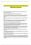 Post Test Certification Review Exam Questions With Correct Answers