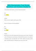 WGU Biochemistry Final Review Questions and Answers Graded A&plus;