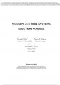 Solution Manual for Modern Control Systems, 14th edition By Richard C. Dorf