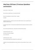 Med Surg 120 Exam 2 Fractures Questions and Answers