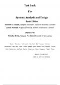 Test Bank for Systems Analysis and Design 10th Edition by Kendall Kenneth and Kendall Julie