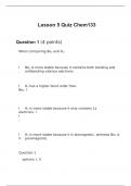 CHEM133 Week 11 Lesson 5 Quiz Questions and Answers APU