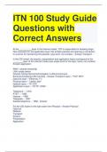 ITN 100 Study Guide Questions with Correct Answers