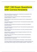 CSIT 100 Exam Questions with Correct Answers
