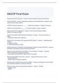 HACCP Final Exam with correct Answers -Graded A
