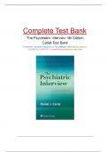 Test Bank For The Psychiatric Interview 4th Edition by Daniel J&period; Carlat &sol; Complete 34 Chapters Guide