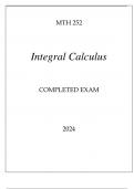 MTH 252 INTEGRAL CALCULUS COMPLETED EXAM 2024