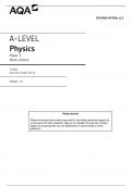 A-LEVEL Physics. Paper 1 Mark scheme. 7408,1 Specimen Paper (set 2) SPECIMEN MATERIAL 