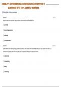  INTERPERSONAL COMMUNICATIONC COMM-277 CHAPTER 8-11 QUESTIONS WITH 100&percnt; CORRECT ANSWERS