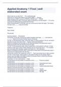 Applied Anatomy 1 Final &vert; well elaborated exam 