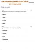 INTERPERSONAL COMMUNICATION COMM-277 TEST 3 QUESTIONS WITH 100&percnt; CORRECT ANSWERS