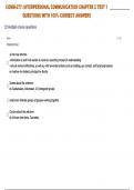 INTERPERSONAL COMMUNICATION COMM-277 CHAPTER 2 TEST 1 QUESTIONS WITH 100&percnt; CORRECT ANSWERS