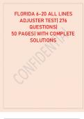FLORIDA 6 to 20 ALL LINES ADJUSTER TEST 276 QUESTIONS.
