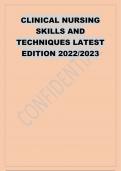 CLINICAL NURSING  SKILLS AND  TECHNIQUES LATEST  EDITION 2023