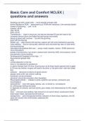 Basic Care and Comfort NCLEX &vert; questions and answers 