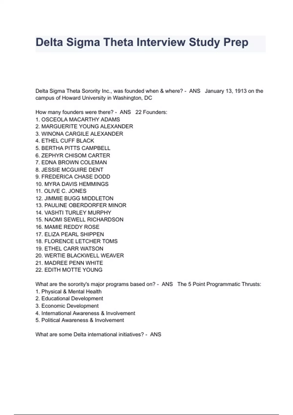 Delta Sigma Theta Interview Study Prep Questions And Answers - Delta ...