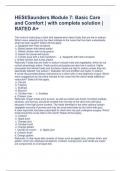 HESI/Saunders Module 7: Basic Care and Comfort | with complete solution | RATED A+
