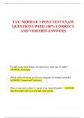CCC MODULE 3 POST TEST EXAM  QUESTIONS WITH 100&percnt; CORRECT  AND VERIFIED ANSWERS