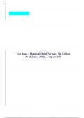 Test Bank - Maternal Child Nursing&comma; 5th Edition &lpar;McKinney&comma; 2023&rpar;&comma; Chapter 1-55