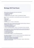 Biology 230 Final Exam Questions and Answers - Graded A