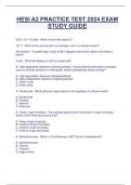 HESI A2 PRACTICE TEST 2024 EXAM  STUDY GUIDE