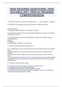 HESI READING QUESTIONS, HESI  VOCABULARY, HESI A2 READING  COMPREHENSION