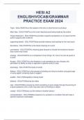 HESI A2  ENGLISH/VOCAB/GRAMMAR  PRACTICE EXAM 2024