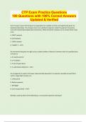 CTP Exam Practice Questions 100 Questions with 100&percnt; Correct Answers Updated & Verified