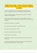 CRMA Study Guide 1- Roles & Responsibilities &vert; Questions with 100&percnt; Correct Answers &vert; Updated and Verified