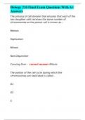 Biology 210 Final Exam Questions With A&plus; Answers