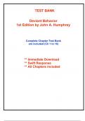 Test Bank for Deviant Behavior, 1st Edition Humphrey (All Chapters included)