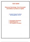 Test Bank for Discover Sociology, Core Concepts, 2nd Edition Eglitis (All Chapters included)